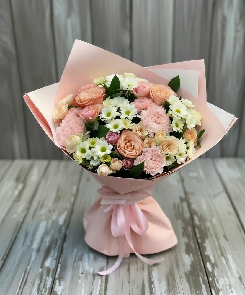 Букет цветов из: Гвоздики, Розы и Хризантемы в Некрасовское