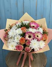 Букет цветов из:  Розы, Герберы и Хризантемы #REPLACE_PRED# Некрасовское