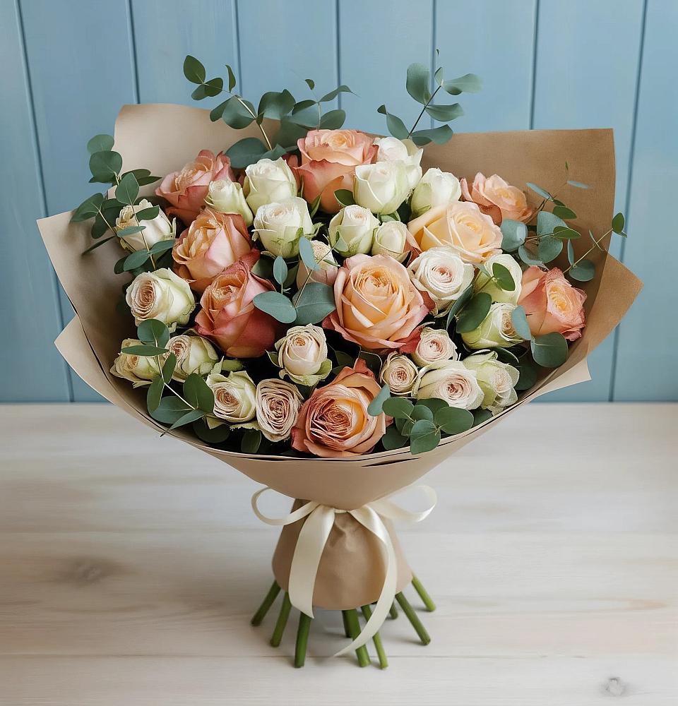 Букет цветов из: Альстромерии и Розы в Некрасовское