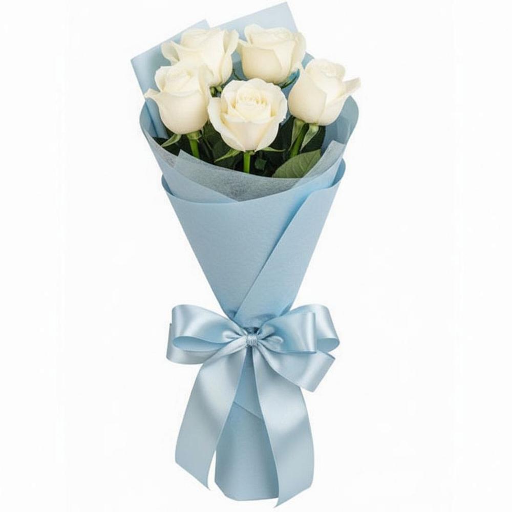Букет 5 Белых роз Проуд в Некрасовское