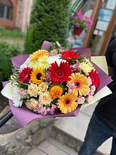 Букет цветов из:  Герберы, Ромашки, Хризантемы, Розы и Подсолнухи #REPLACE_PRED# Некрасовское