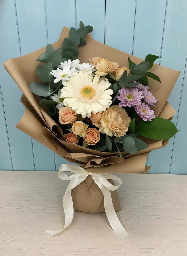 Букет цветов из: Герберы и Хризантемы в Некрасовское