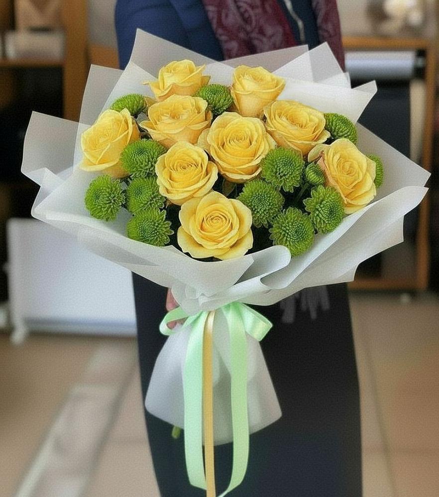 Букет цветов из: Хризантемы и Розы в Некрасовское