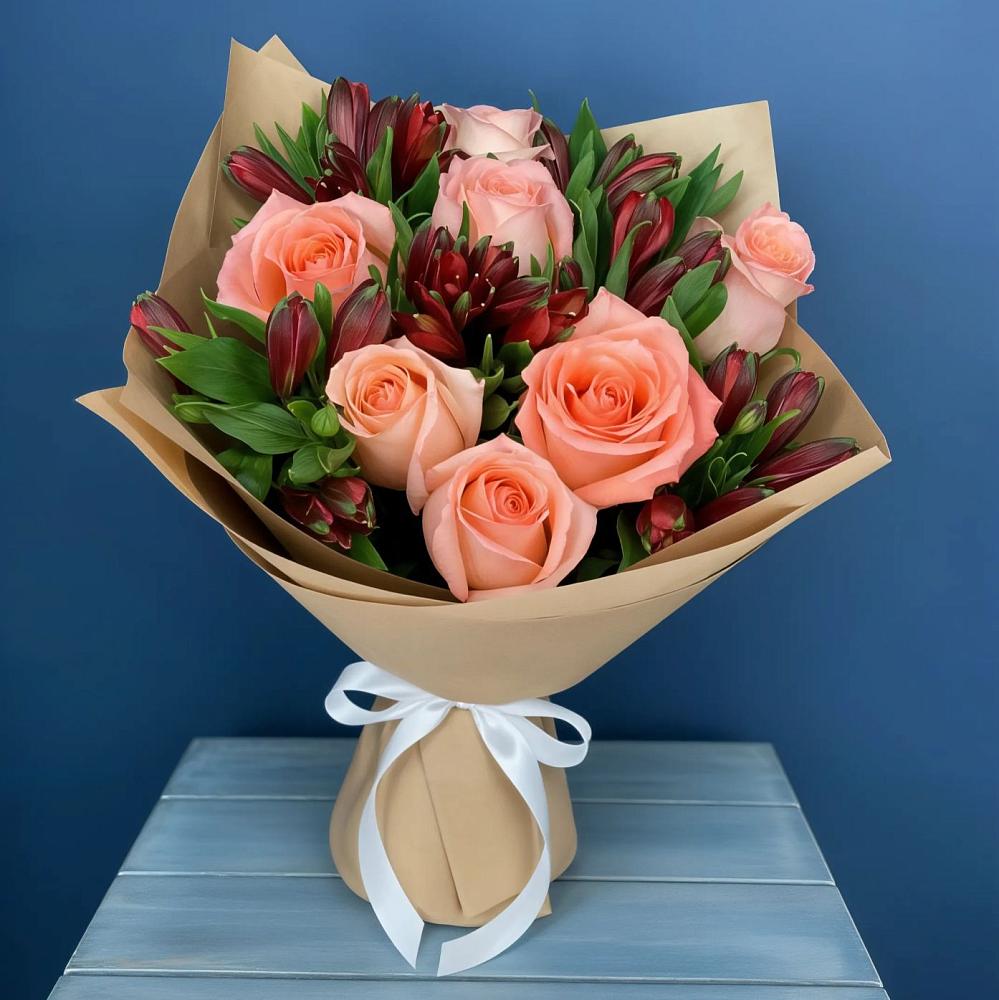 Букет цветов из: Розы и Альстромерии в Некрасовское