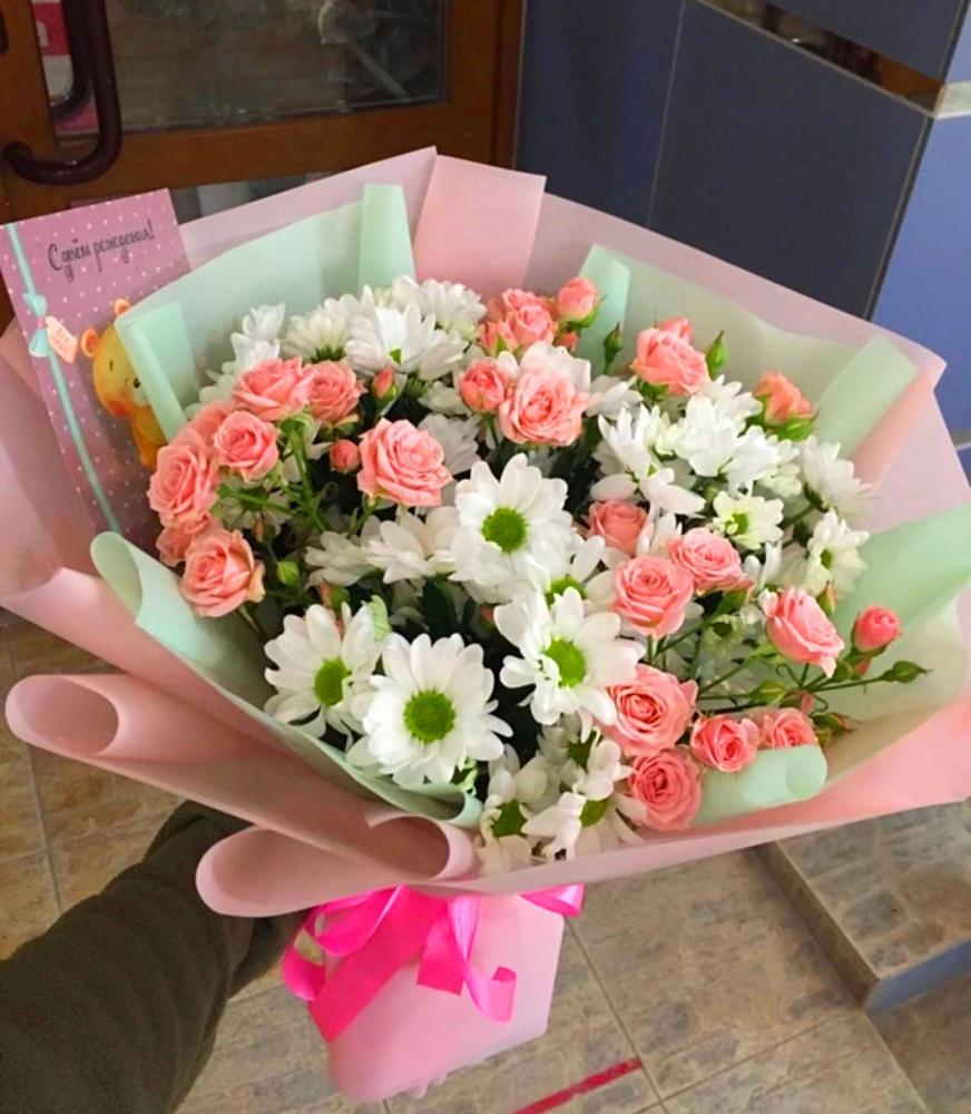 Букет цветов из: Розы и Хризантемы в Некрасовское