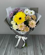 Букет цветов из:  Розы, Герберы и Хризантемы в Некрасовское