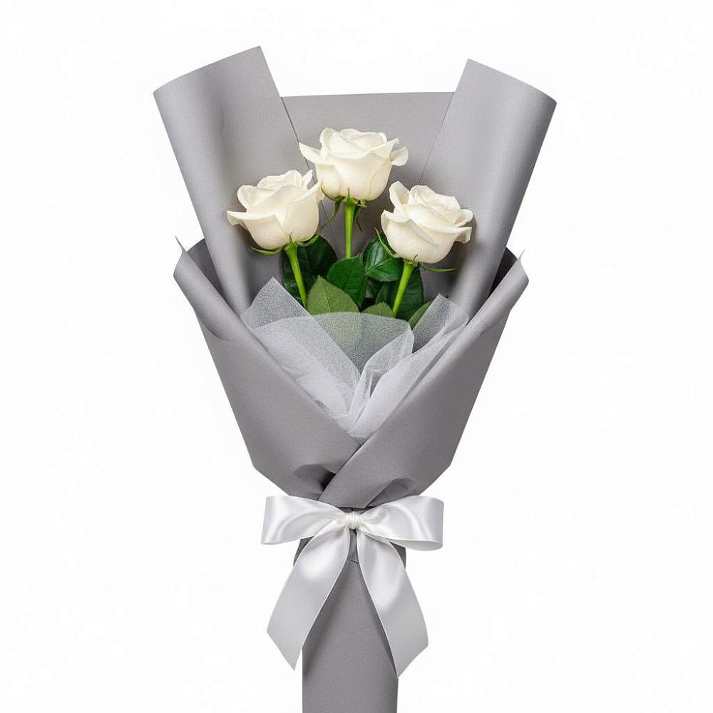 Букет 3 белые розы в Некрасовское