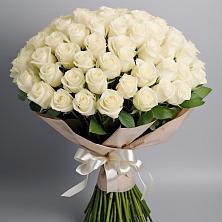 Букет 101 беля роза Белоснежка в Некрасовское
