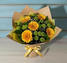 Букет цветов из:  Герберы и Хризантемы в Некрасовское