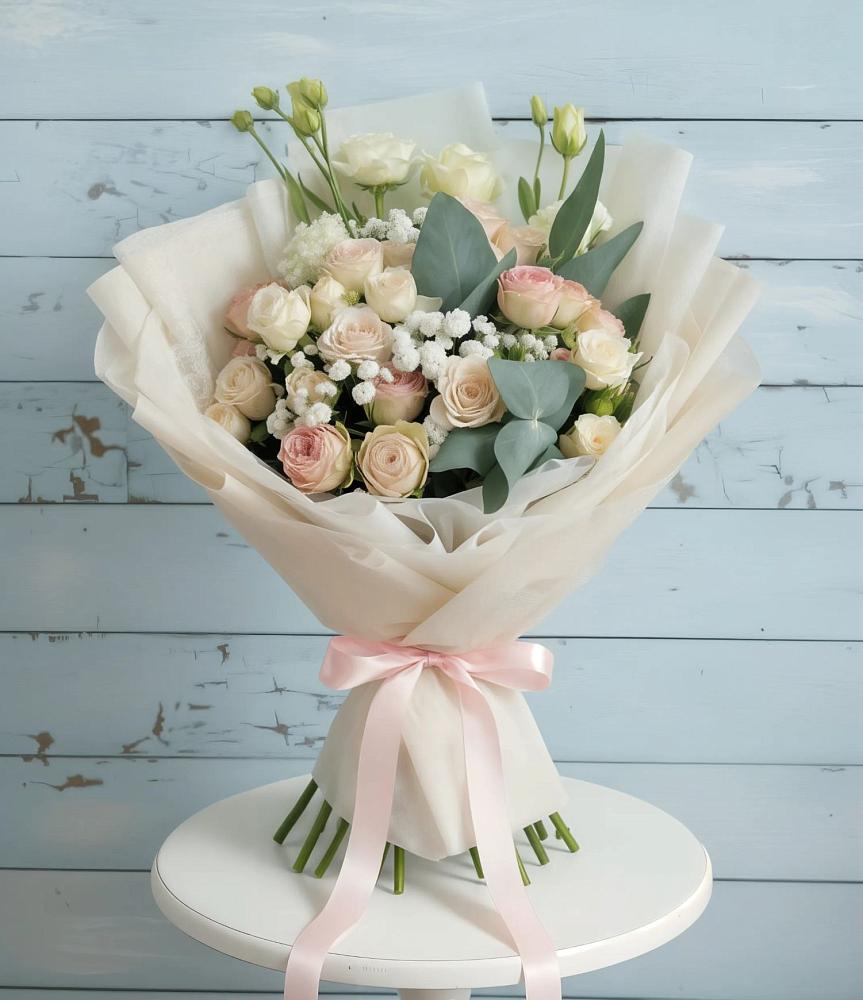 Букет цветов из: Розы и Лизиантусы в Некрасовское