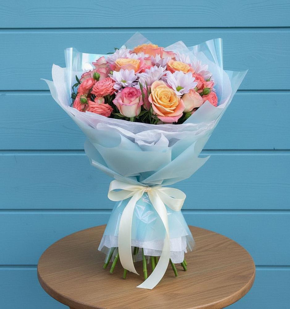 Букет цветов из: Хризантемы и Розы в Некрасовское