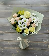 Букет цветов из:  Альстромерии, Розы и Хризантемы в Некрасовское