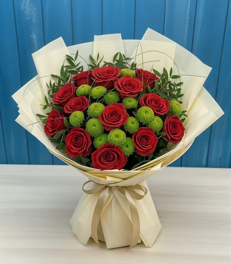 Букет цветов из: Розы и Хризантемы в Некрасовское