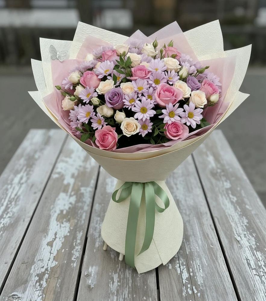 Букет цветов из: Розы и Хризантемы в Некрасовское